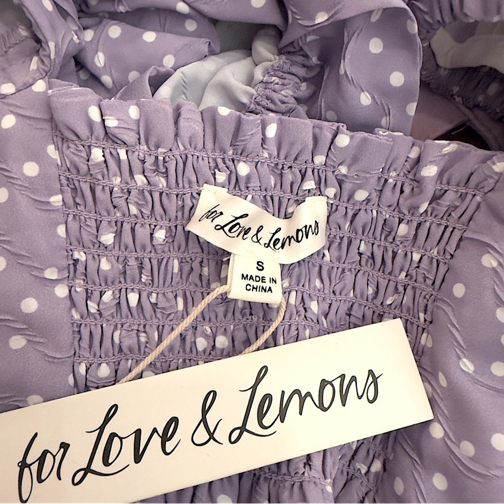 NWT For Love & Lemons - Purple Chelsea Crop Top Sz SMALL - Picture 9 of 10